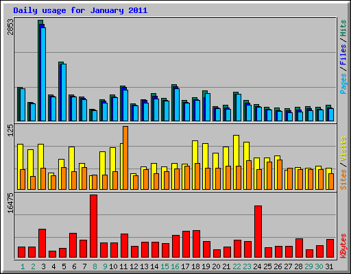 Daily usage for January 2011