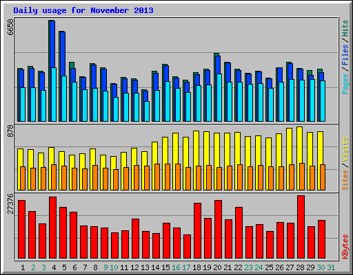 Daily usage for November 2013