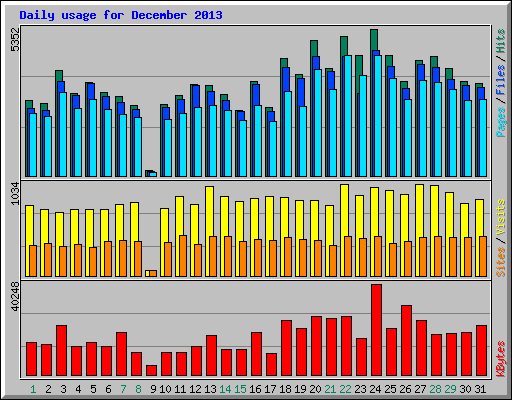 Daily usage for December 2013