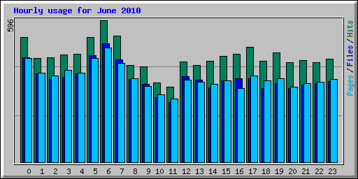 Hourly usage for June 2010