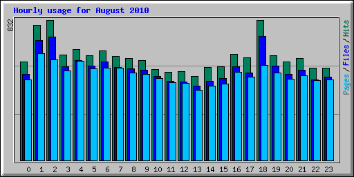 Hourly usage for August 2010