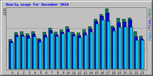 Hourly usage for December 2010