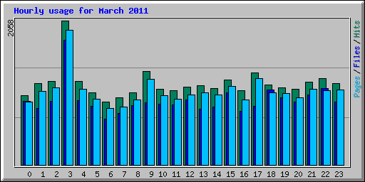 Hourly usage for March 2011