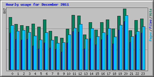 Hourly usage for December 2011