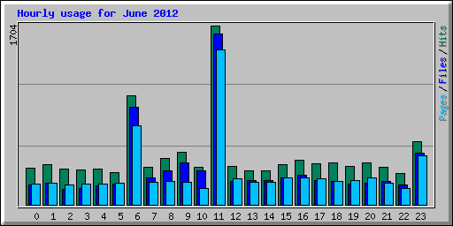 Hourly usage for June 2012