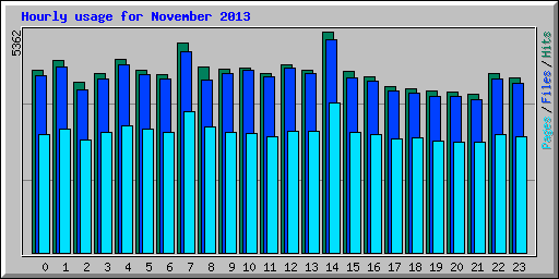 Hourly usage for November 2013