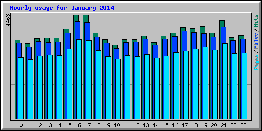 Hourly usage for January 2014