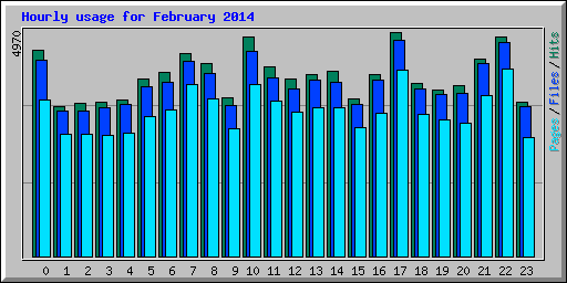 Hourly usage for February 2014