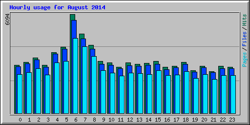 Hourly usage for August 2014