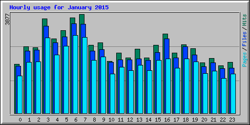 Hourly usage for January 2015
