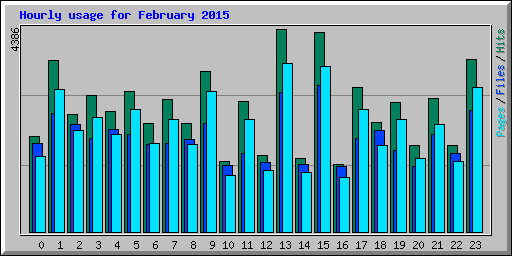 Hourly usage for February 2015