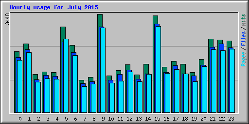 Hourly usage for July 2015