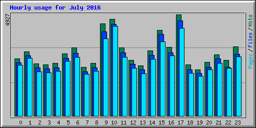 Hourly usage for July 2016