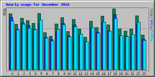Hourly usage for December 2016